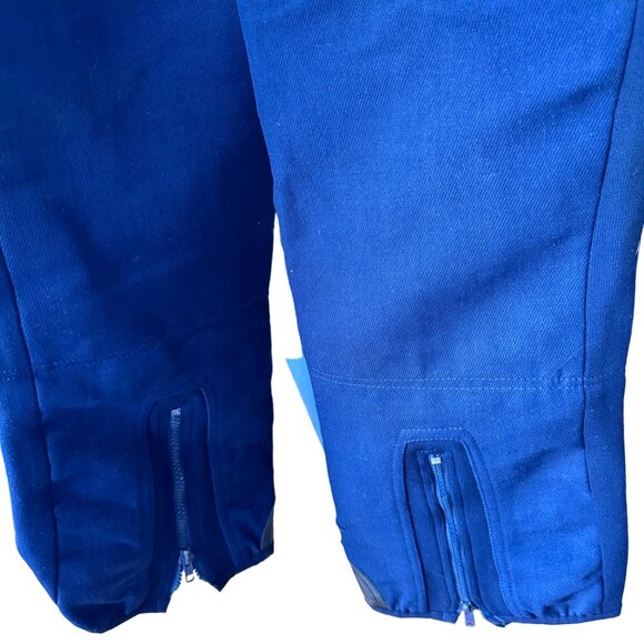 Obermeyer Men Ski Bib Pants Overalls 34 RL Wool Blend Padded Knees Navy Vtg - Picture 5 of 16